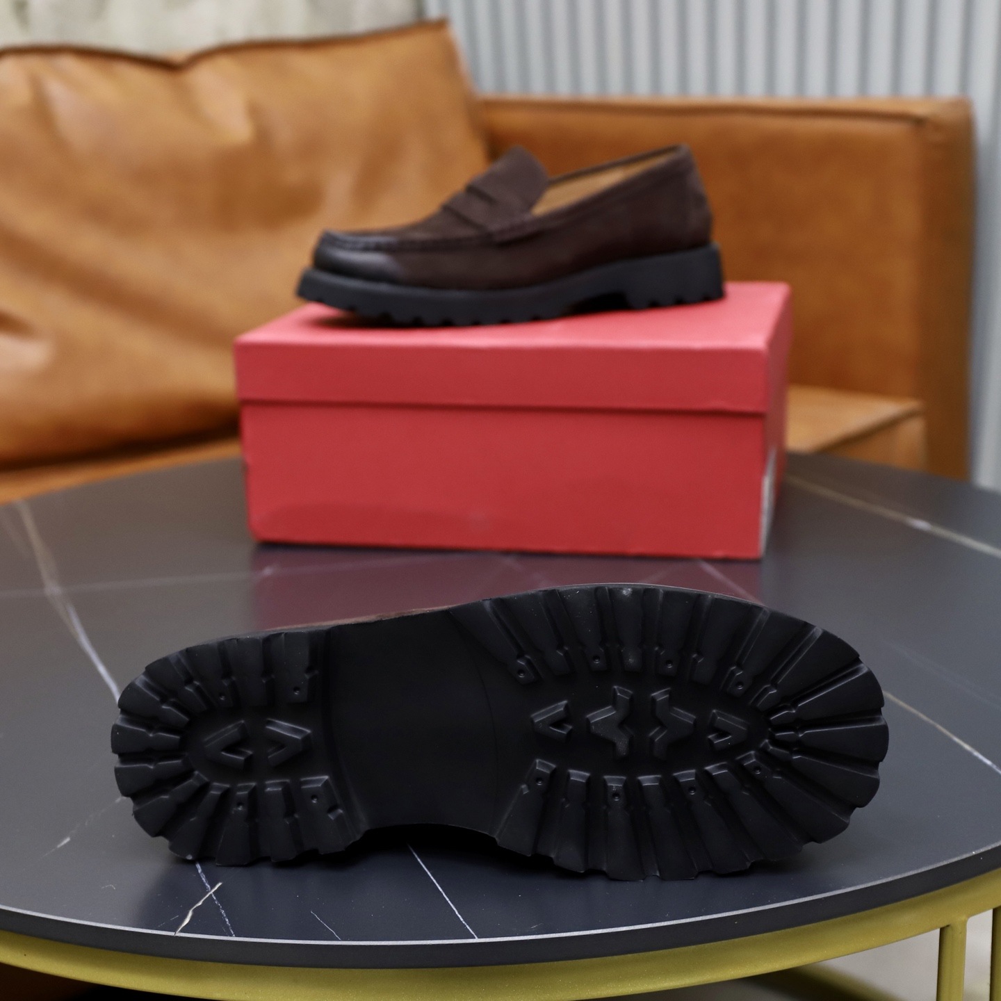 Quality Shoes Spring Summer New Retro Old Money Style Loafers Big Toe Brown Suede Shoes Men_vogvips.com