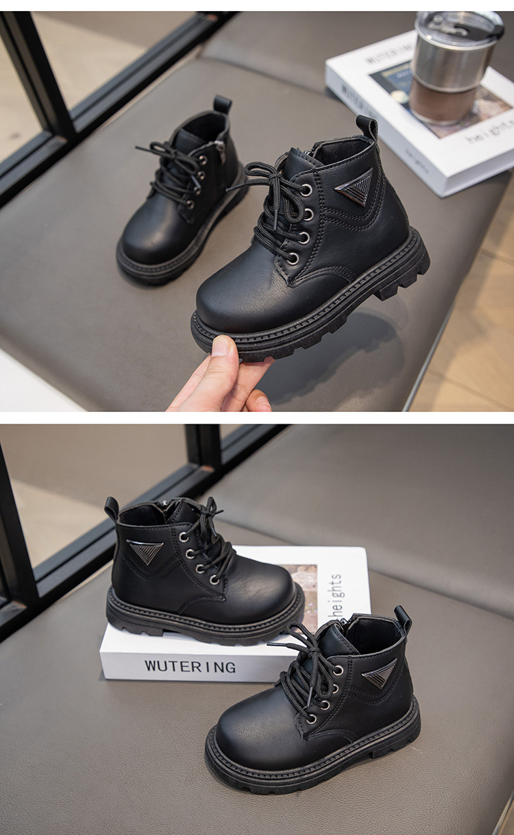 Nouvelles chaussures d'automne 2024, bottes courtes en cuir pour hommes et femmes Martin pour enfants, bottes jaunes pour bébé_voghion.com