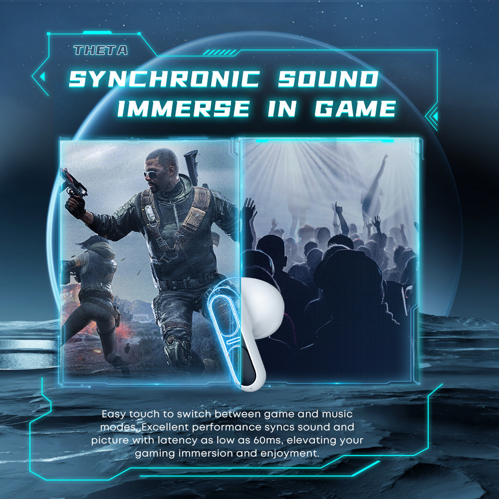 Oblíbená Bluetooth sluchátka Theta ENC s redukcí šumu, duální stereo herní sluchátka s mikrofonem pro Android ios, univerzální_voghion.com