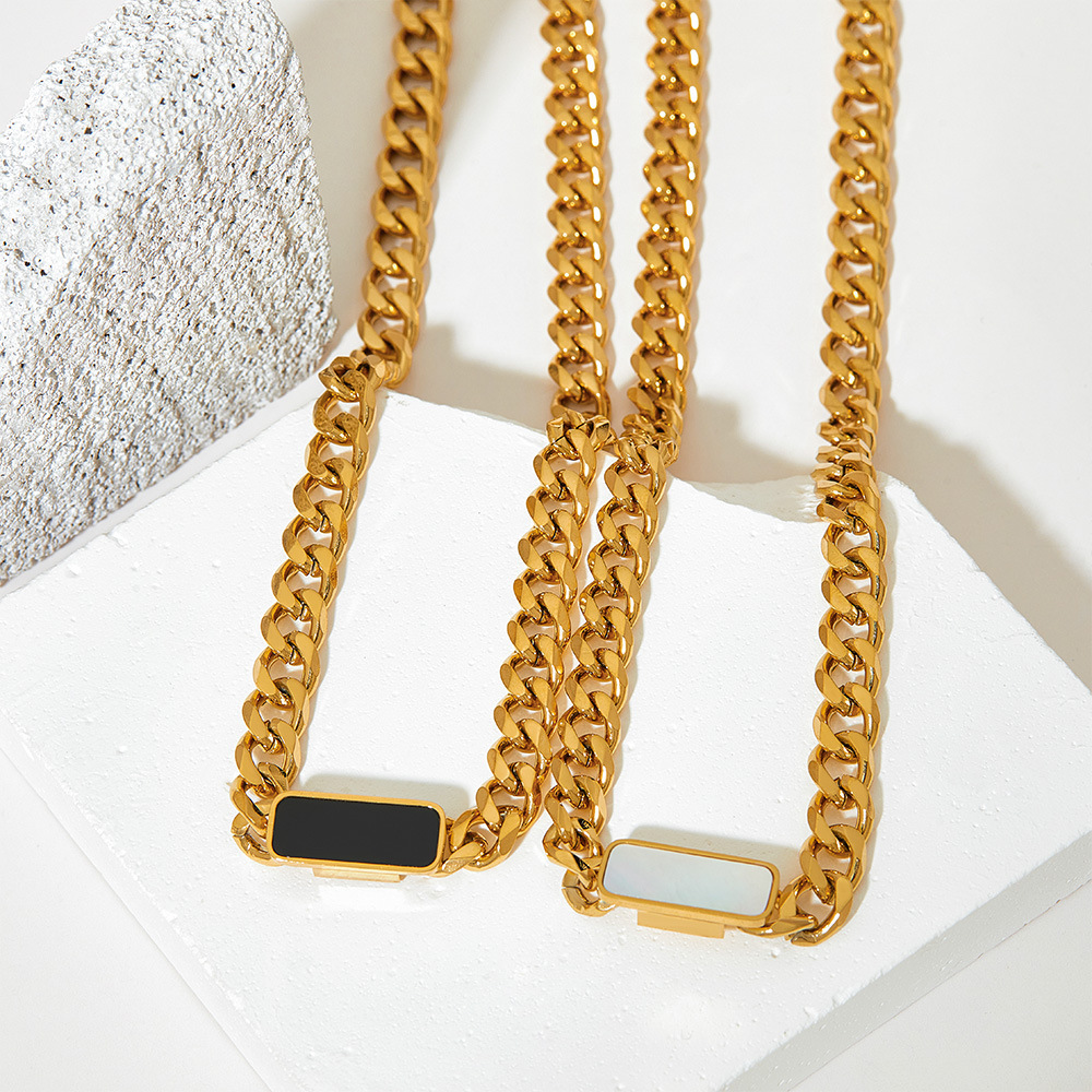 Daily Occasion Wholesale Jewelry Fashion Rectangle 304 Stainless Steel Shell 16K Gold Plated White Gold Plated Gold Plated Inlay Stainless Steel Jewelry Sets