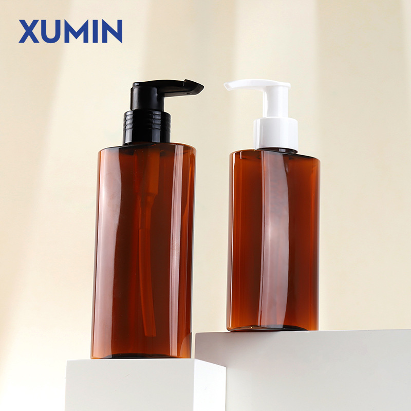 Xumin cosméticos 150ml botella de bomba hidráulica de esencia de té elíptica 200ml botella de emulsión en stock