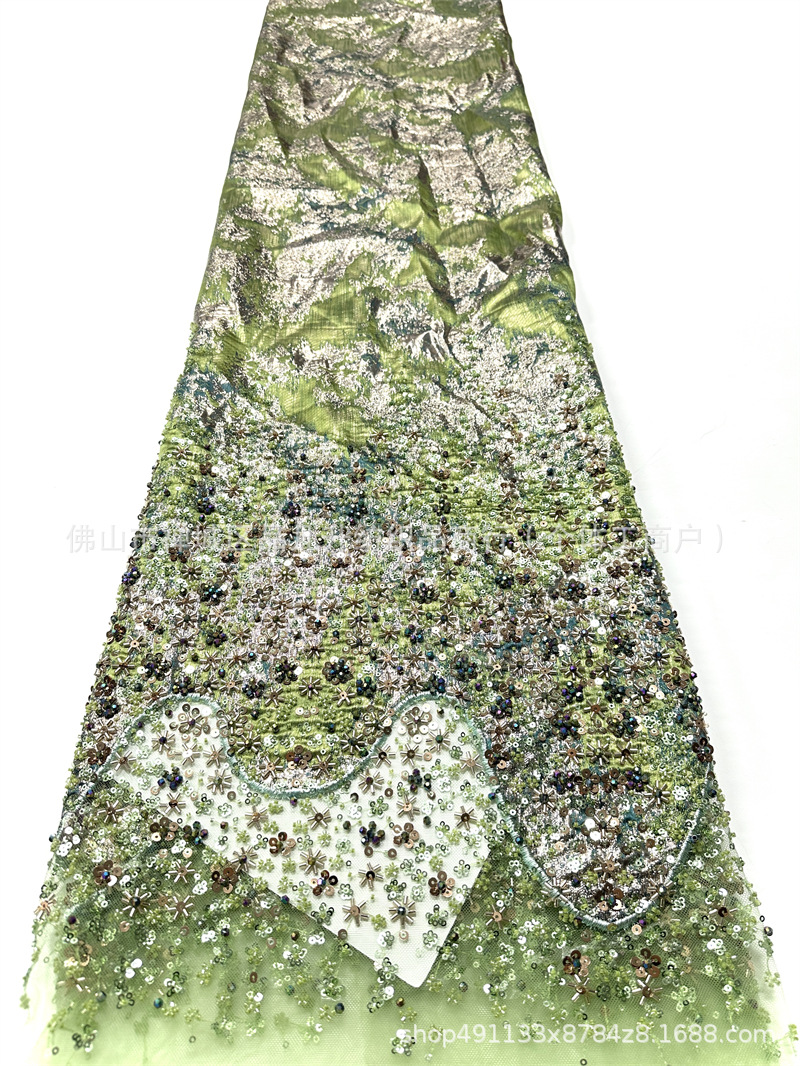 Fabrica directa de cuentas Jacquard tela de encaje Gaoding ropa de moda de cena de fiesta tela de baile