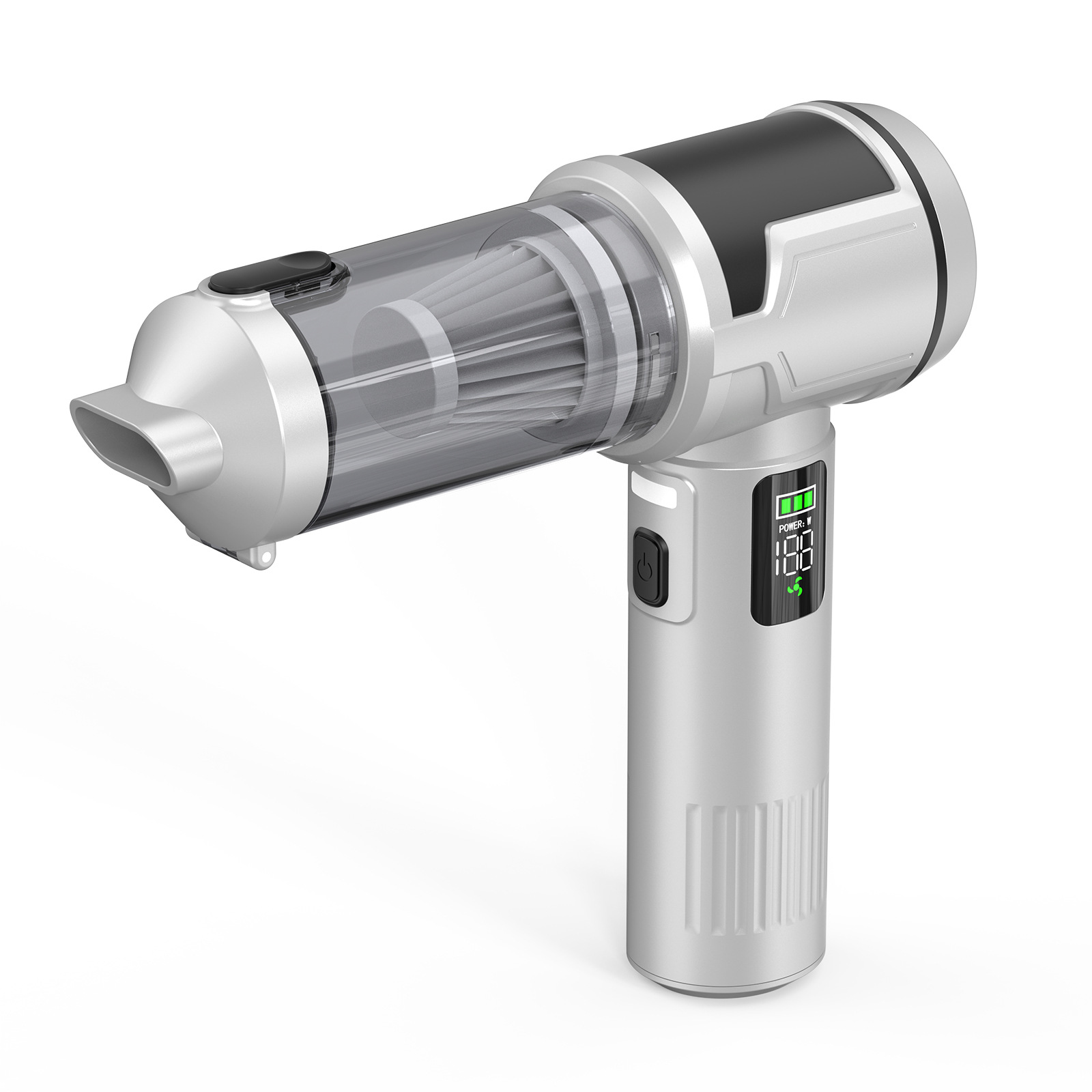 Display Handheld Cordless – Chezai Tozsoranlar - silver-black-fast-charging-digital-screen-vacuum-cleaner