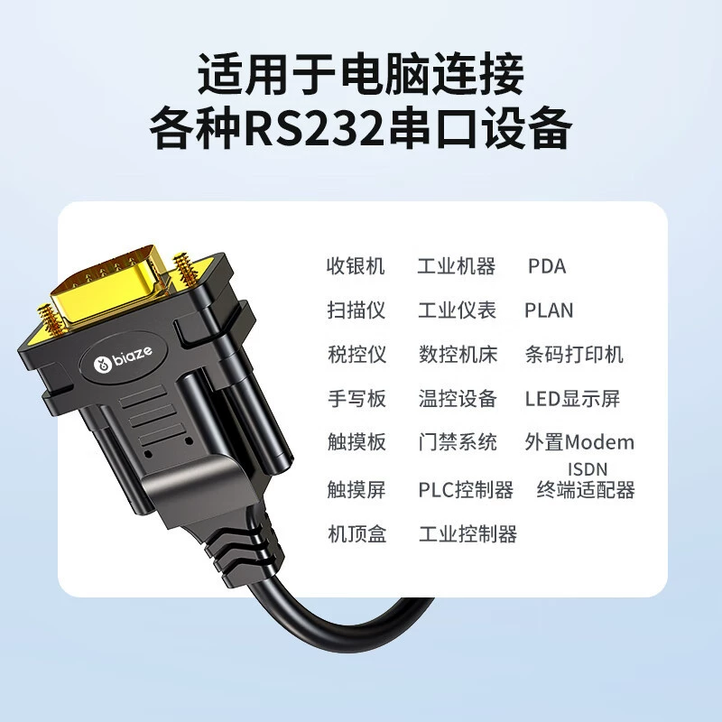 Кабель USB→RS232 промышленного класса BIYAZ, адаптер USB с британским чипом FT232, кабель DB9 штекер