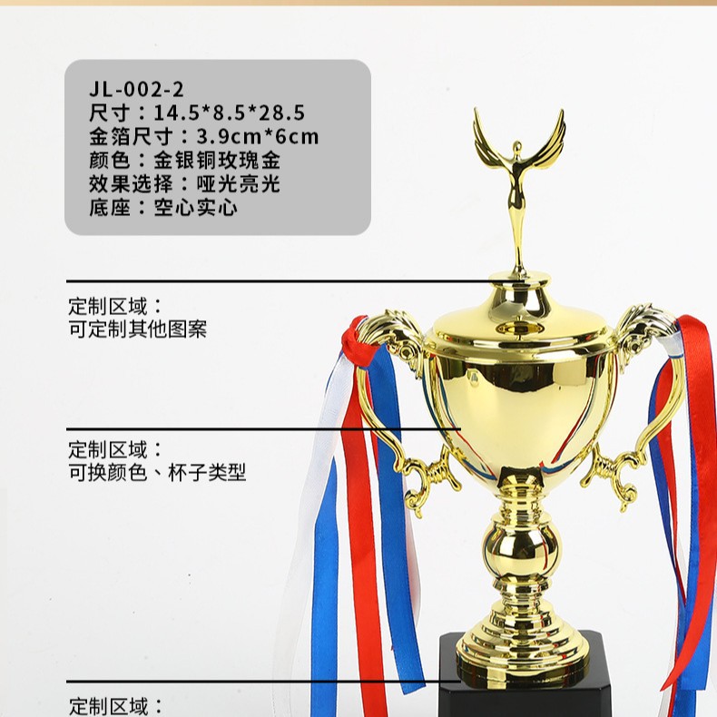 Inventario de trofeos de plástico pequeños adornos para niños incentivar regalos de plástico proceso galvanizado trofeos personalizados en blanco sentido superior
