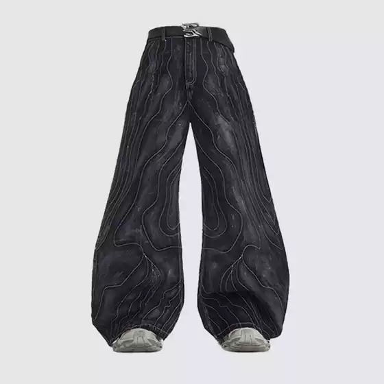 American Jeans Men's Spring and Summer High Street Flared European and American Vibe Style Retro Fashion Slightly Flared Pants