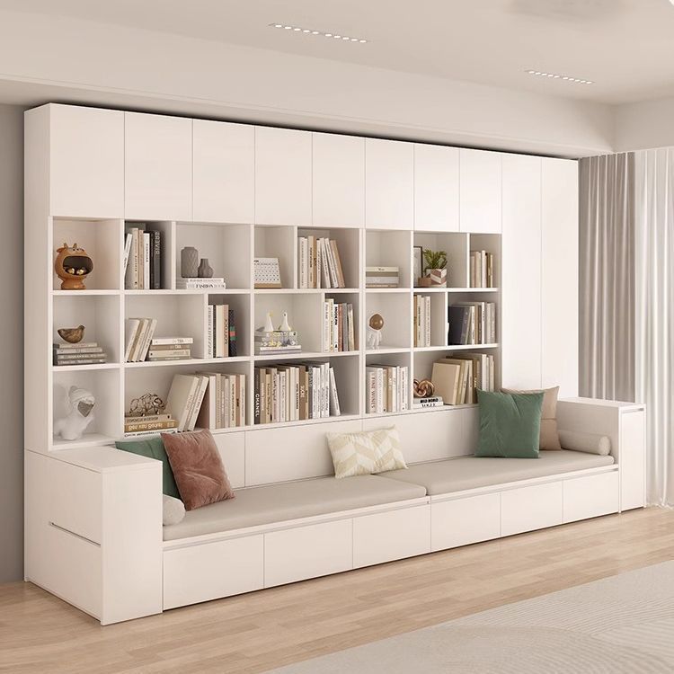 Sofa Bookcase Integrated Living Room Full Wall Bookcase Combination Multi-Functional Home with Card Holder Bookshelf Background Cabinet Storage Cabinet