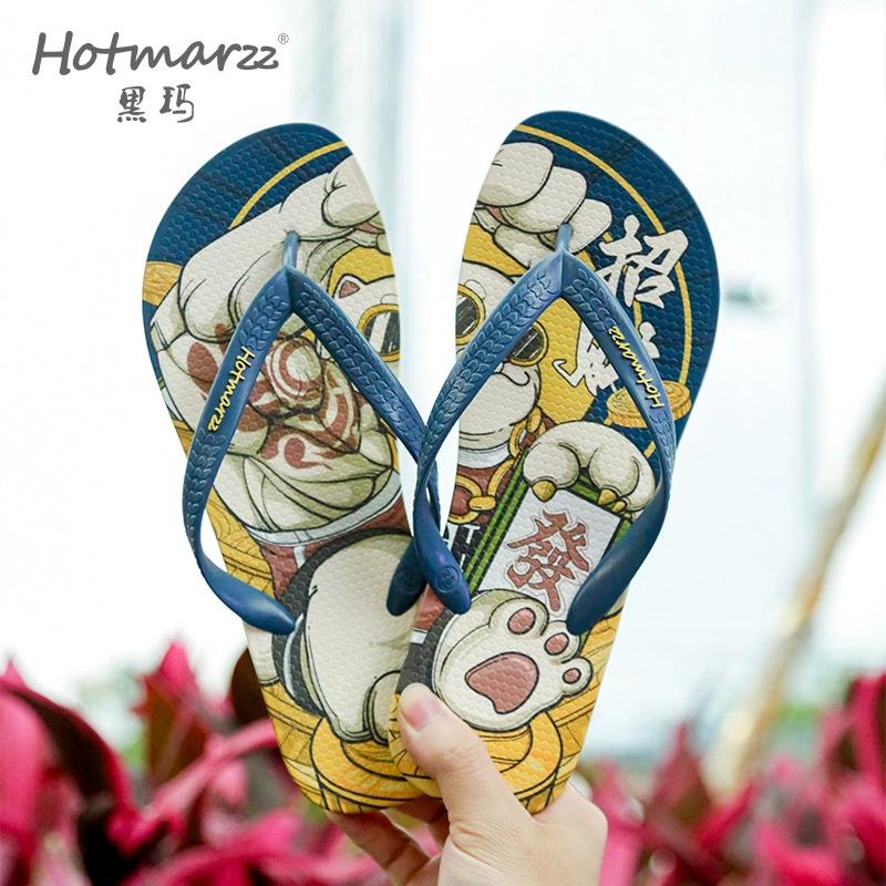 Hotmarzz черный человек новый стиль тапочки противоскользящие повседневные шлепанцы