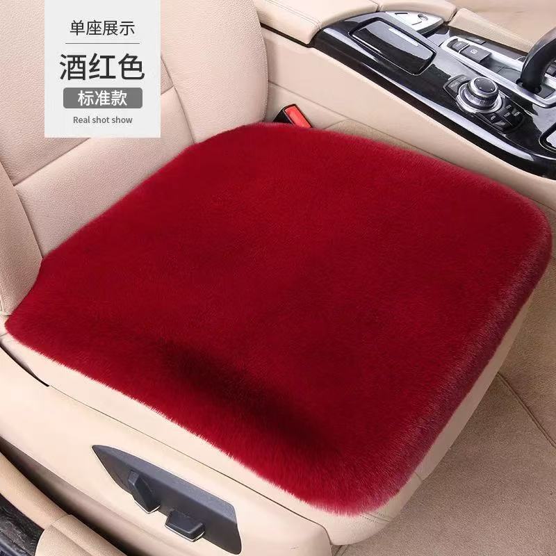 Five-piece set of winter-proof, faux rabbit fur car seat cushions, designed to keep you warm, with a non-shedding, universal fit for all car seats
