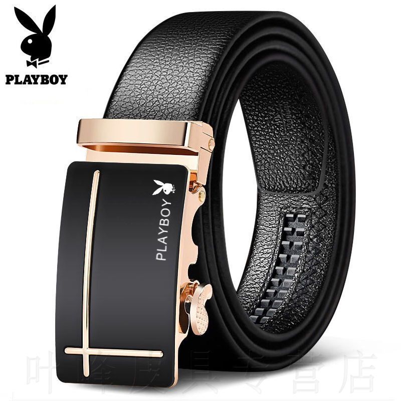Wholesale Playboy belt for men, automatic buckle belt, business soft leather pants belt, men's automatic buckle belt