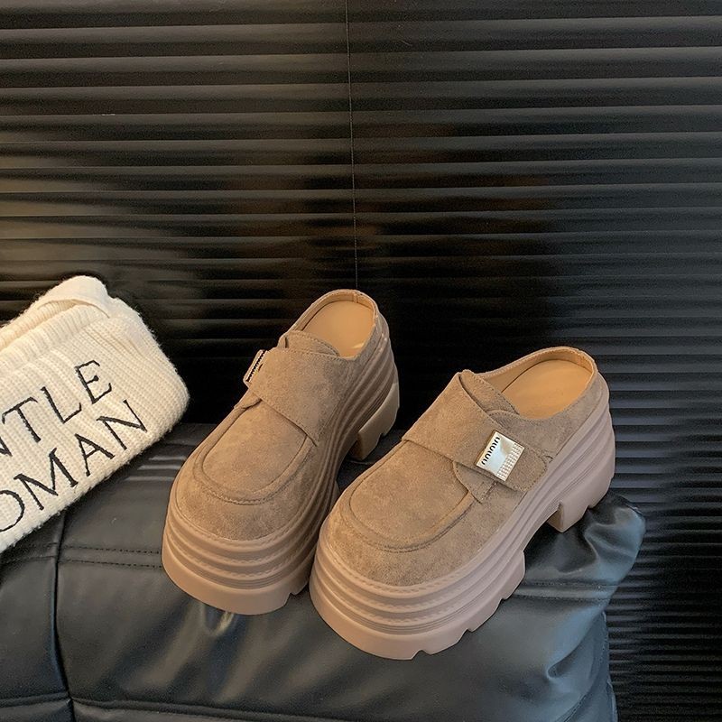 Muffin aumentó la altura de los zapatos Birken para mujeres 2025 nuevas zapatillas de primavera y verano, zapatillas retrógradas pequeñas