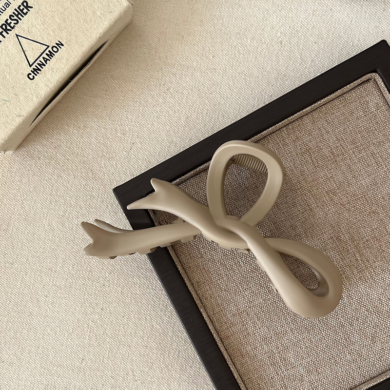 Forcina per capelli con fiocco satinato autunnale e invernale per donna 2023 nuova impugnatura di alta qualità con grande nastro a forma di squalo, clip abbinabile_voghion.com