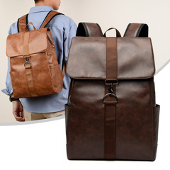 貿易大容量メンズバックパック 2025 新しいビジネス通勤カジュアルレトロバックパックシンプルなハンドバッグ