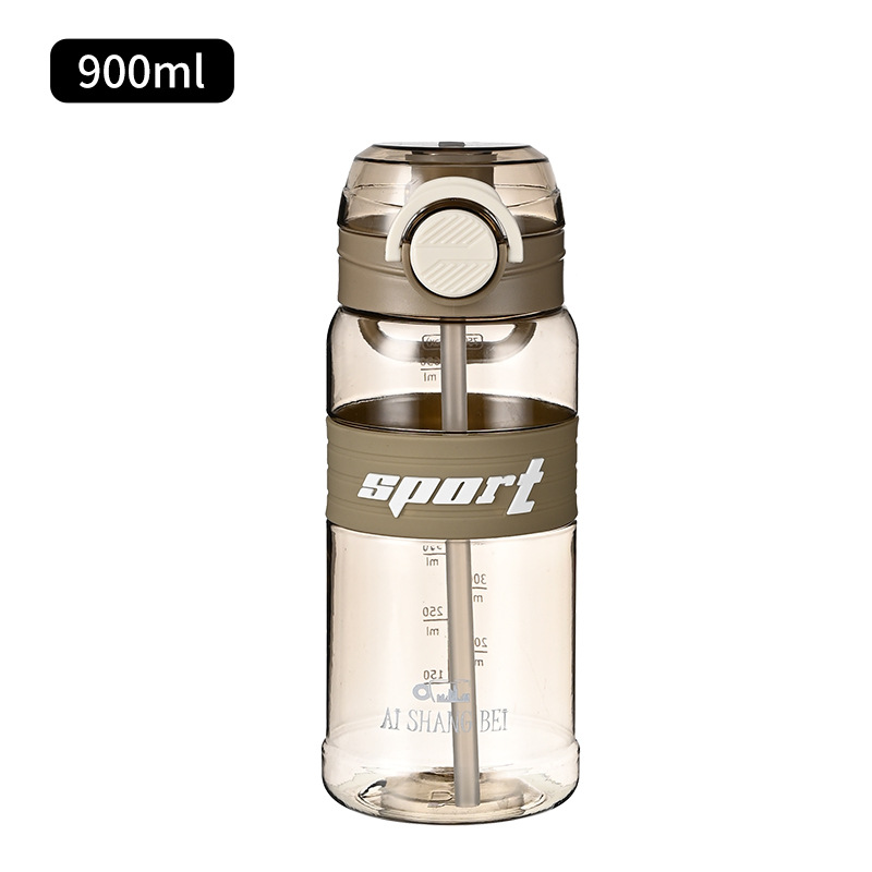 Taza de paja de agua portátil deportiva simple para estudiantes Taza de agua de plástico al por mayor Taza de agua potable para niños Taza de pareja