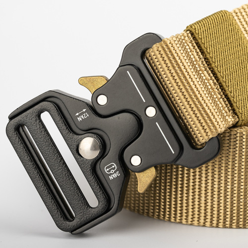Alloy buckle military fan casual men's training tactical inner belt outdoor canvas nylon automatic buckle trouser belt buckle belt