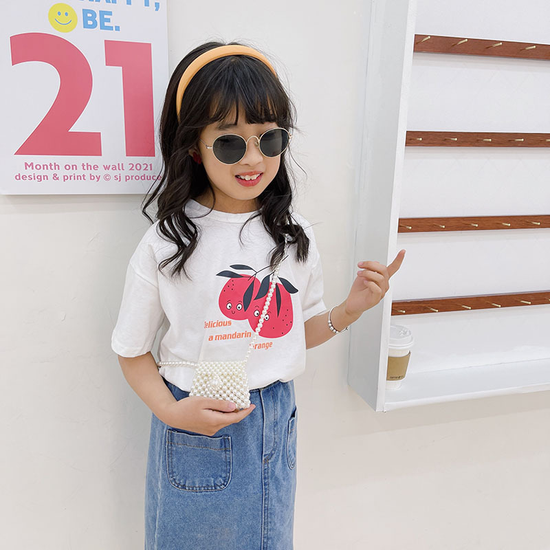 Bolso pequeño para niños 2021 Nueva perla pequeña mochila estilo coreano personalidad creativa cadena verano hombro bolsa de mensajero moda