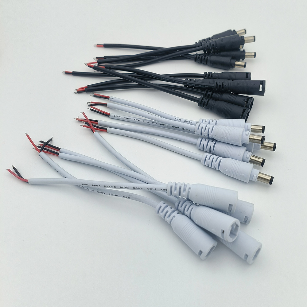 DC power connector male-to-female adapter LED strip wiring 5.5*2.1 non-waterproof connector DC power female plug