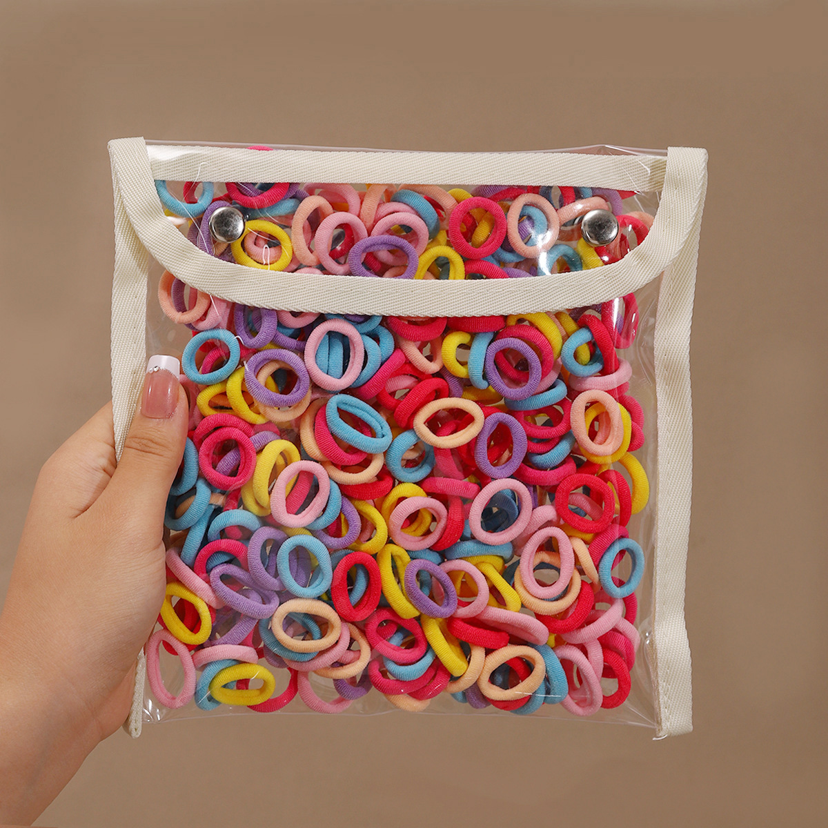Cuerdas de cabeza para niños niñas cuerdas de cabello de alta elasticidad correa de goma duradera para bebés sin marcas anillo de cabello no daña el cabello cubierta de cuero de color