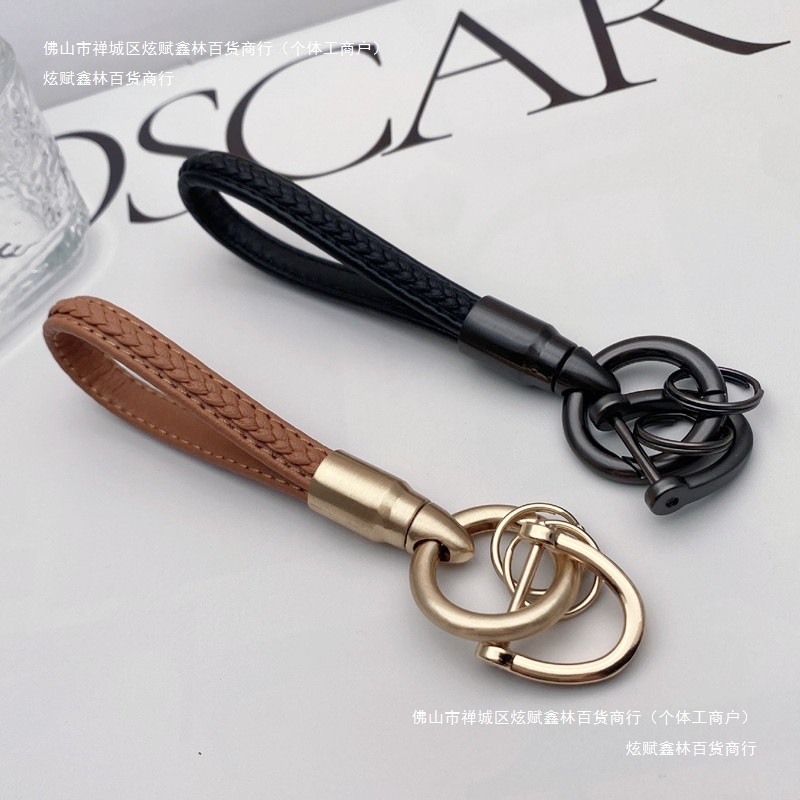 手工编织绳挂饰挂件钥匙链简约圈时尚男女情侣汽车钥匙扣|undefined