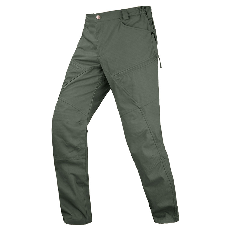 Pantalones tácticos de camuflaje para caminantes al aire libre Hanye Pantalones de entrenamiento delgado para hombres Pantalones de asalto antisalpicaduras Pantalones de varios bolsillos