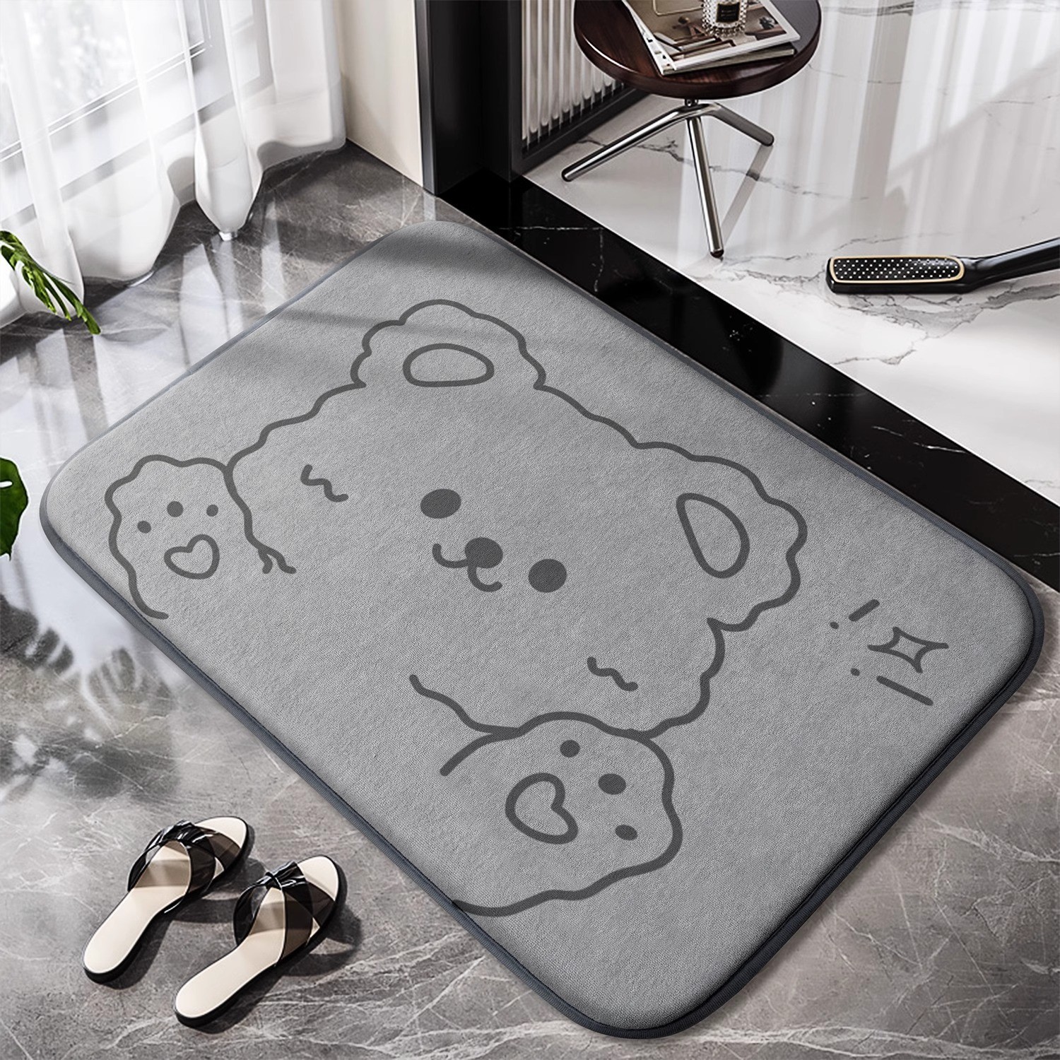 Alfombra de baño absorción de agua de memoria de algodón de secado rápido alfombra antideslizante doméstica inodoro puerta de inodoro almohadilla de pies