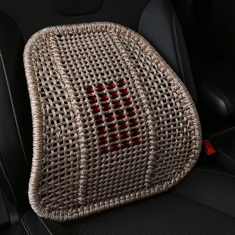 Hand-Woven Car Lumbar Support with Thickened Steel Tube Backrest, Non-Deformable Waist Protection Car Cushion, Backrest Cushion, Summer Hot-Selling Wholesale