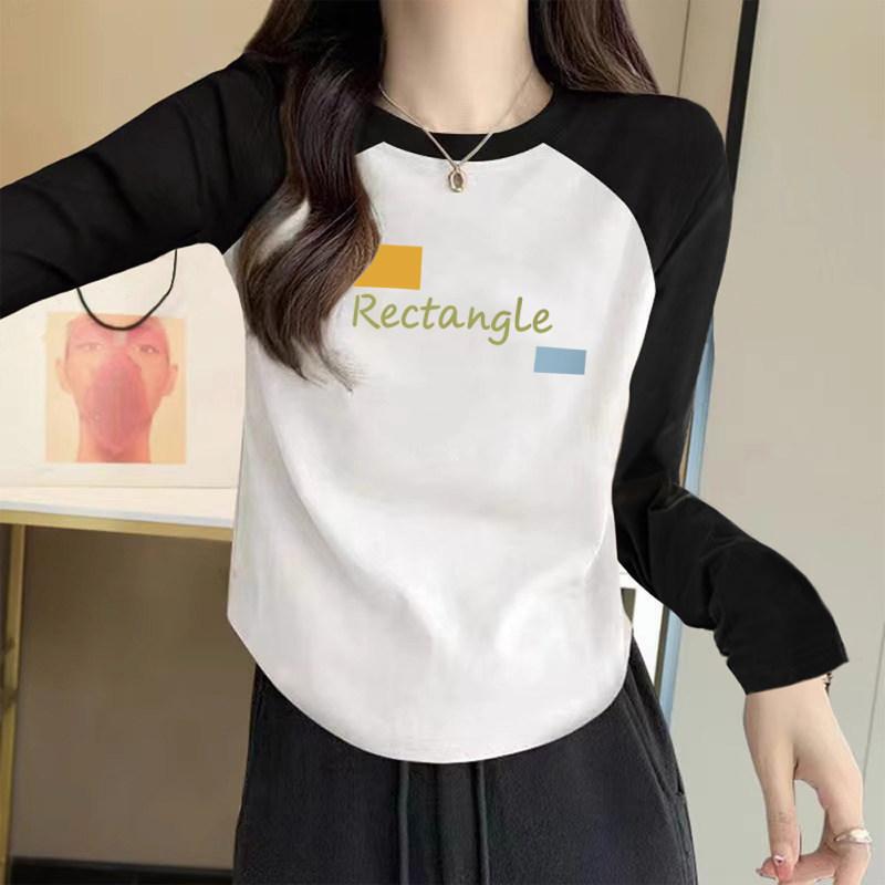 2026 new autumn collection: women's long-sleeved, raglan-style, brushed cotton t-shirt, plus-size, slim-fit, and flattering design, perfect as an inner layer or outer garment 2026 new autumn collection: women's long-sleeved, raglan-style, brushed cotton t-shirt, plus-size, slim-fit, and flattering design, perfect as an inner layer or outer garment