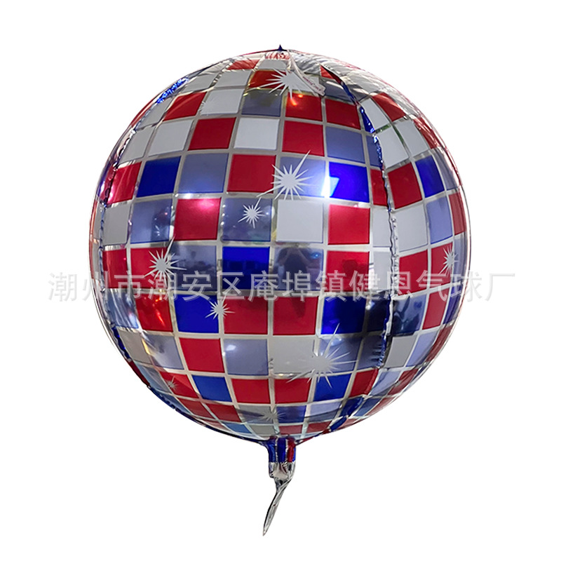 Transfronterizo 22 pulgadas láser oro y plata disco aluminio película 4D bola boda cumpleaños fiesta bar decoración globo