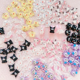 New Resin Cartoon Nail Art Jewelry Yugui Dog Kulomi Kitty Cat diy Phone Case Nail Sticker Decoration Drill