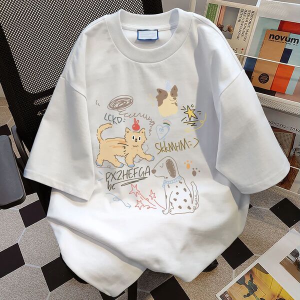 Cotton summer fashionable trend brand T-shirt