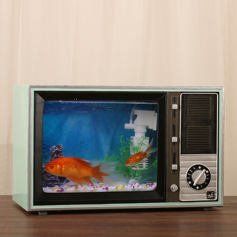 复古怀旧老式电视黑白电视机模型道具门店店铺装饰品可改鱼缸摆件