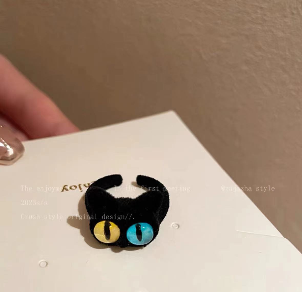 Dibujos animados lindo gato anillo 2023 nuevo nicho diseño chica corazón exquisita joyería al por mayor