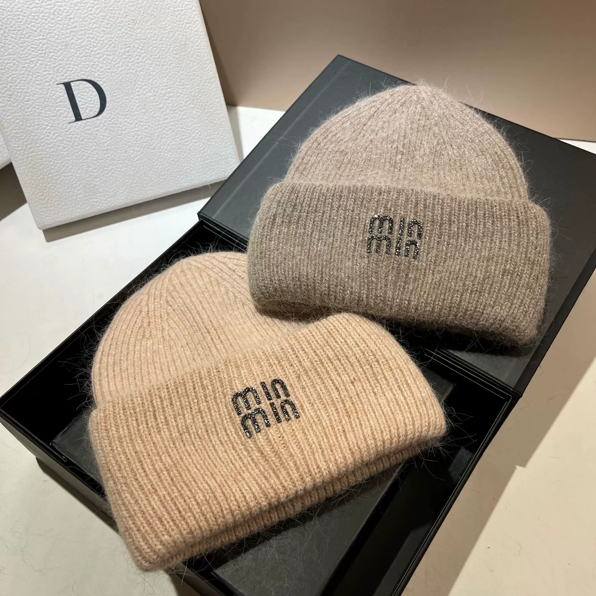 Keep warm velvet knitted hat, Korean style, increased thickness