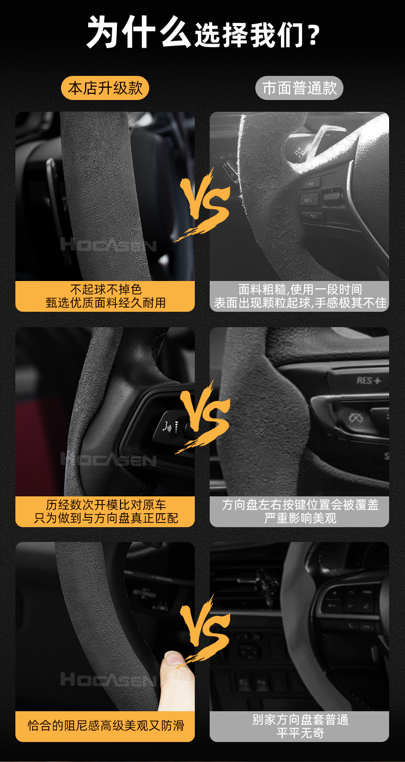 Faux Leather Steering Wheel Cover, Suitable for All Seasons, Non-Slip, Sweat-Absorbent, Snap-On Installation, Suitable for Both Men and Women