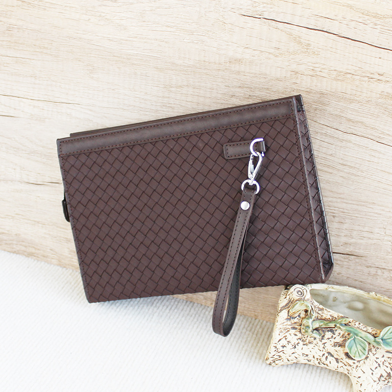 F71 브라운 레드 와이드 우븐 스퀘어 백