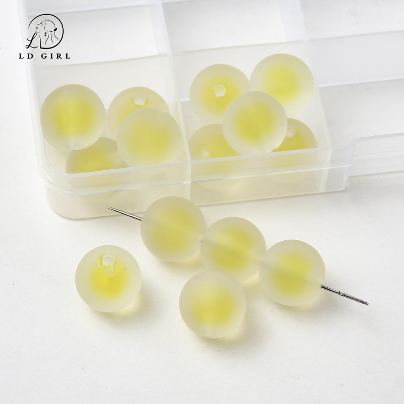 16mm磨砂糖心圆珠串珠糖果色直孔圆珠散珠diy半成品饰品配件散珠|undefined