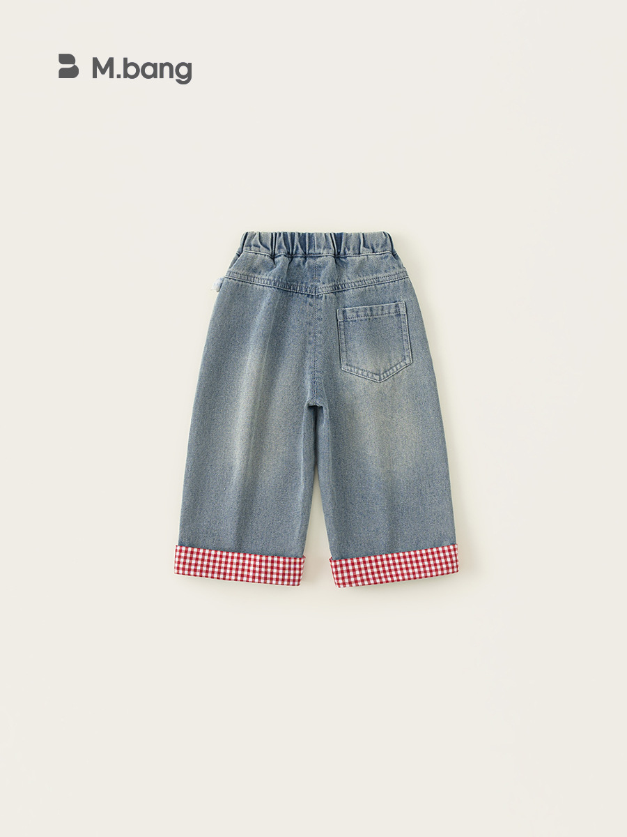 Youbao ropa para niños pantalones para niñas primavera nuevos pantalones de patchwork lindo parche bordado pantalones vaqueros casuales para niños pantalones image 5