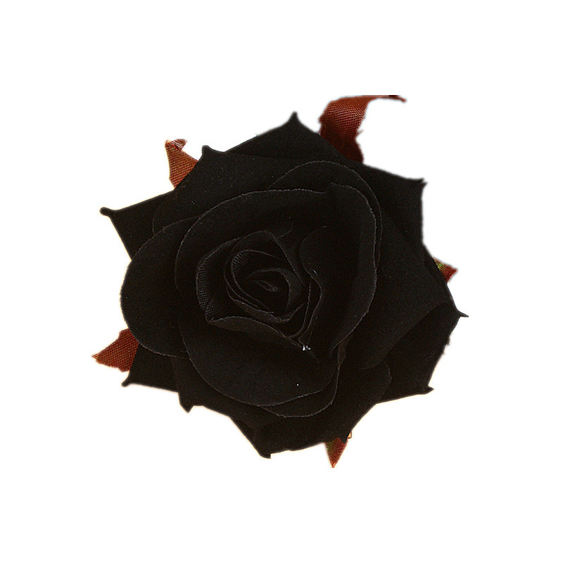 黑色 8cm 绒布玫瑰发夹1_副本_副本1