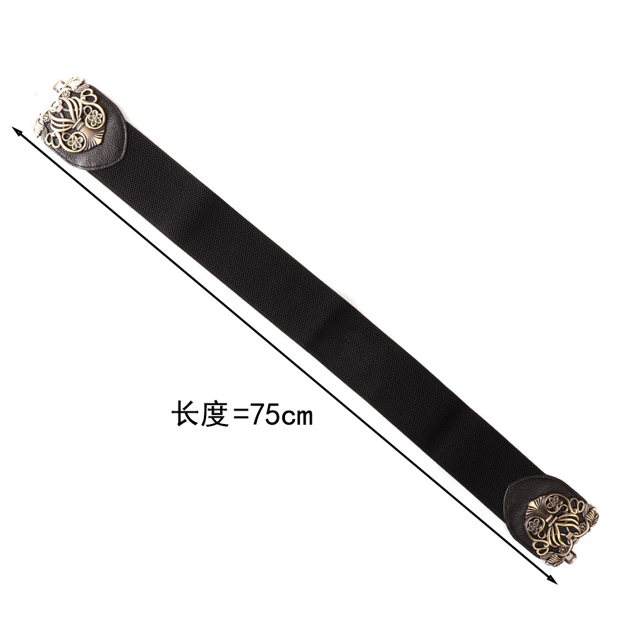 Venta caliente corte coreano retro tallado cinturón ancho decoración de cintura de moda elástica de todo fósforo cinturón de mujer al por mayor