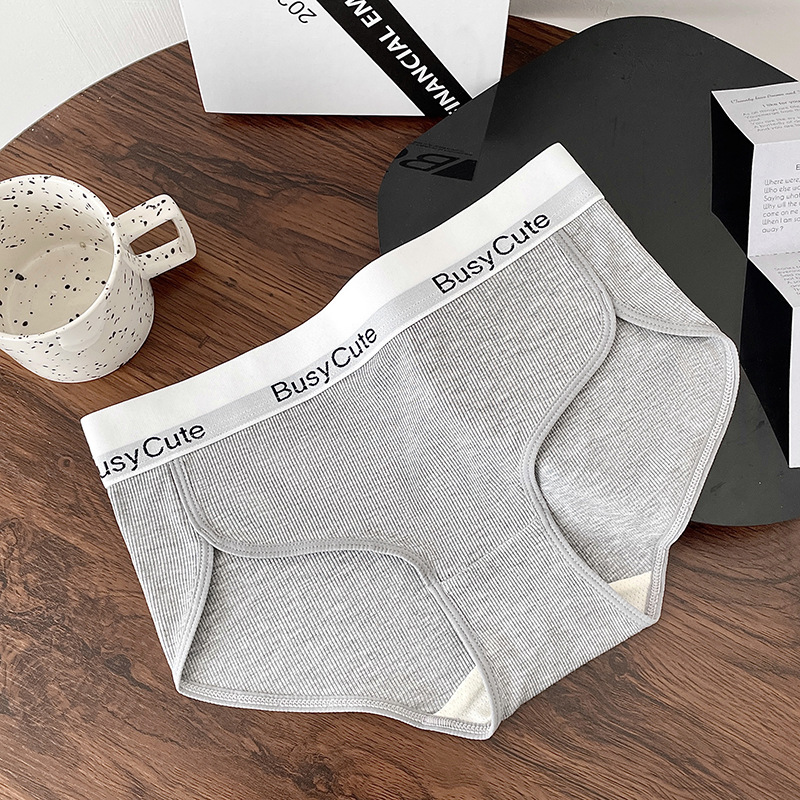 Gran marca ins estilo fuerte empuje 8126 negro blanco gris ajustable alta hendidura chica Mediados de cintura cadera ropa interior Calzoncillos algodón