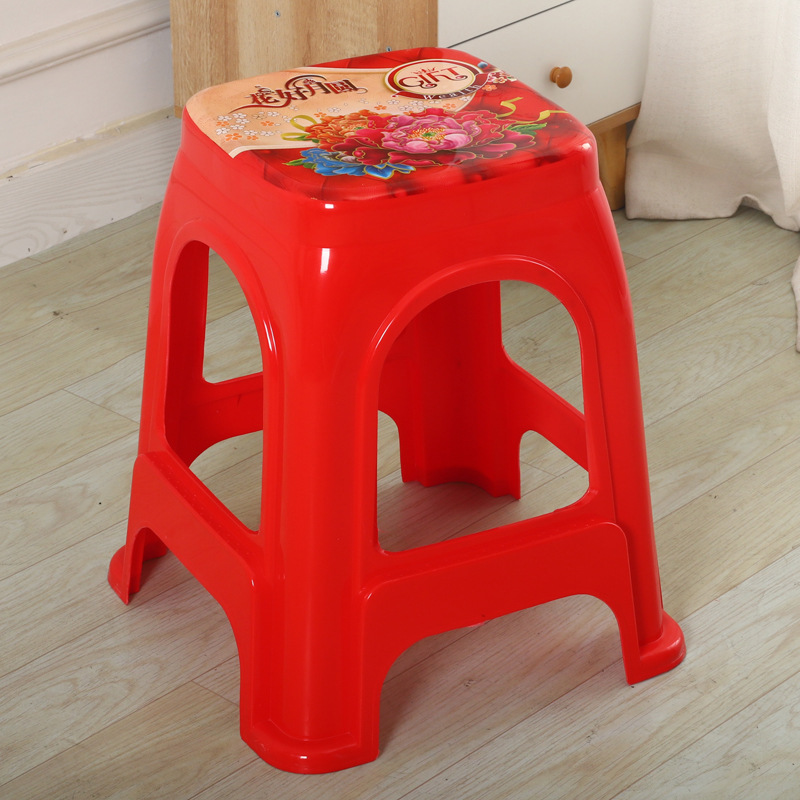 Taburetes de plástico gruesos taburetes altos caseros taburetes de goma cocinados taburetes taburetes de comedor para adultos taburetes de plástico cuadrados simples