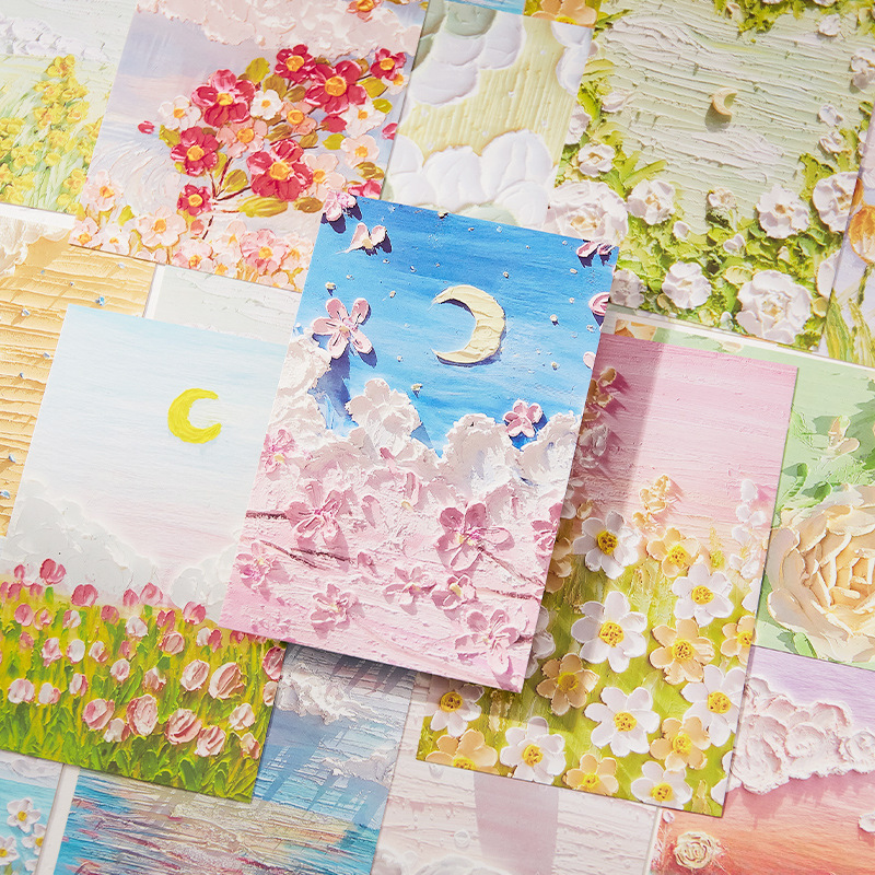 Gentle Breeze Letter, Aesthetic Oil Painting Landscape, Literary Postcard for Student Planners, Decorative Gift, Memo Notes, Greeting Card