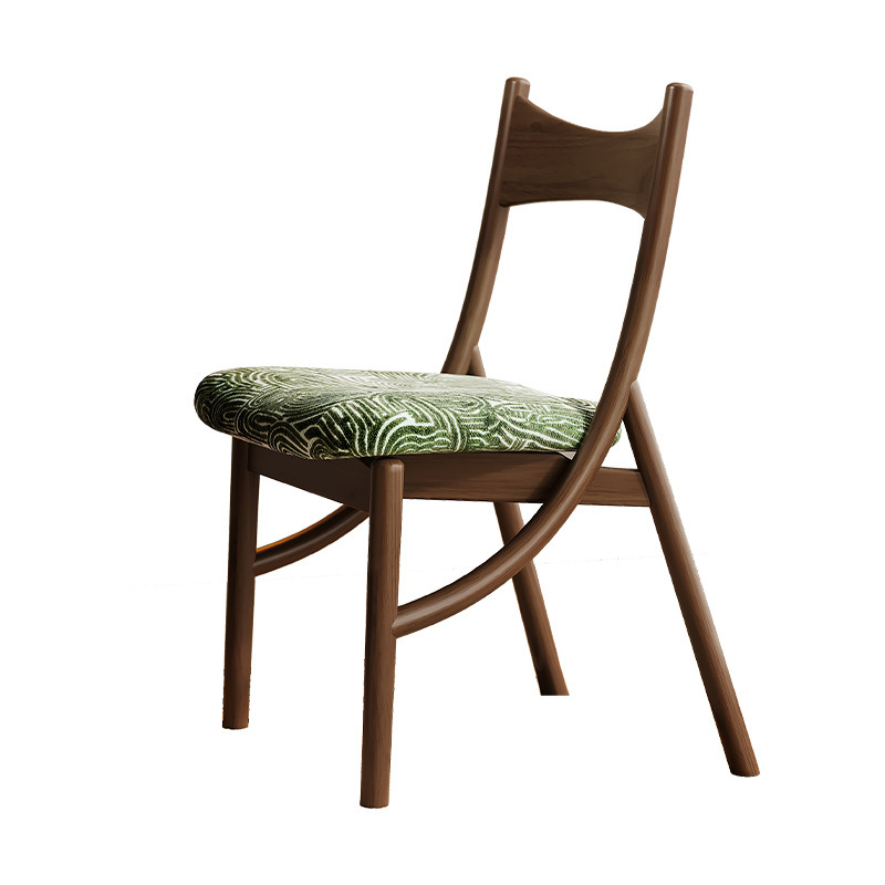 Silla de comedor de madera sólida Bauhaus casera silla de orejas para gatos silla de comedor medieval silla retro silla de respaldo casual taburete de comedor