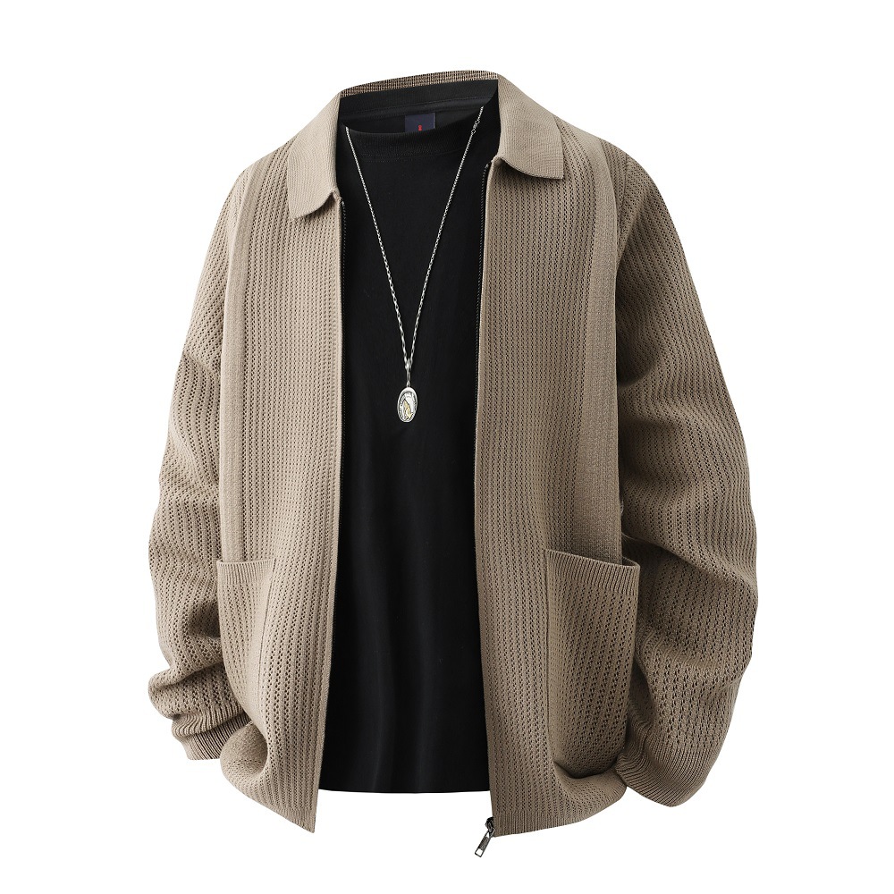 2025 New Export Men's Knitwear Autumn New Slim Lapel Men's Knitwear Trendyy Fashion Knitwear for Men