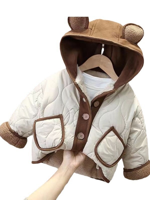 Abrigo acolchado de algodón con forro polar para hombres y mujeres de estilo occidental otoño e invierno abrigo cálido cardigan recién nacido lindo Abrigo acolchado de algodón