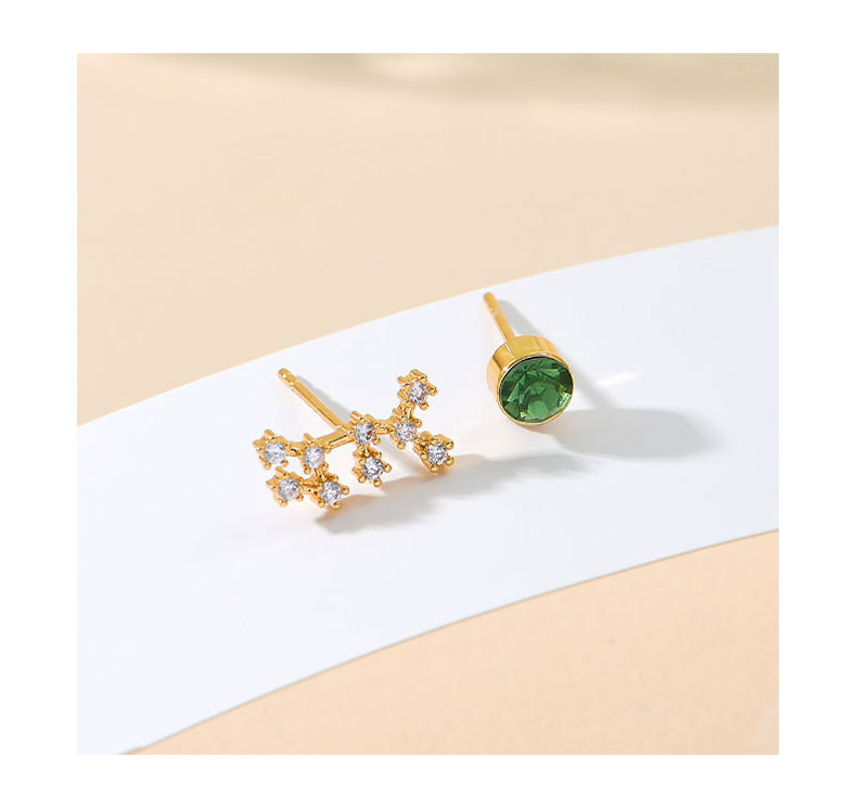 1 Pair Simple Style Classic Style Constellation Inlay Copper Zircon Ear Studs display picture 2