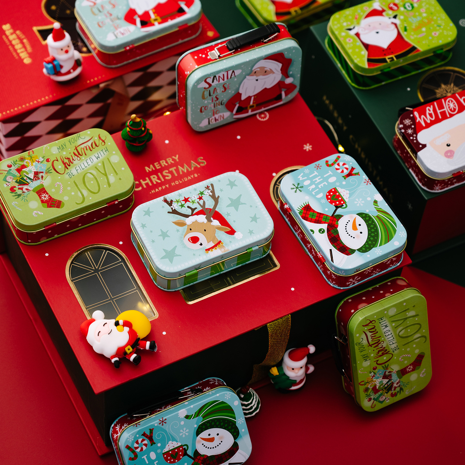 (Cross-border trading), Christmas decorations, cartoon tin box for elderly, new collection