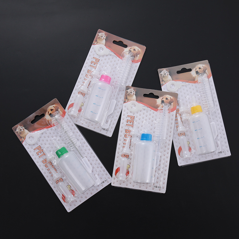 Productos para mascotas cachorro gato cachorro botella de leche reemplazable set de siete piezas tetas de silicona cachorro alimentador de agua potable en stock
