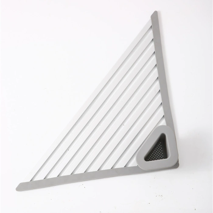 dgreohomme Kitchen Sink Drain Rack Bowl Plate Dish Corner Storage Organizer in Gray or Silver White