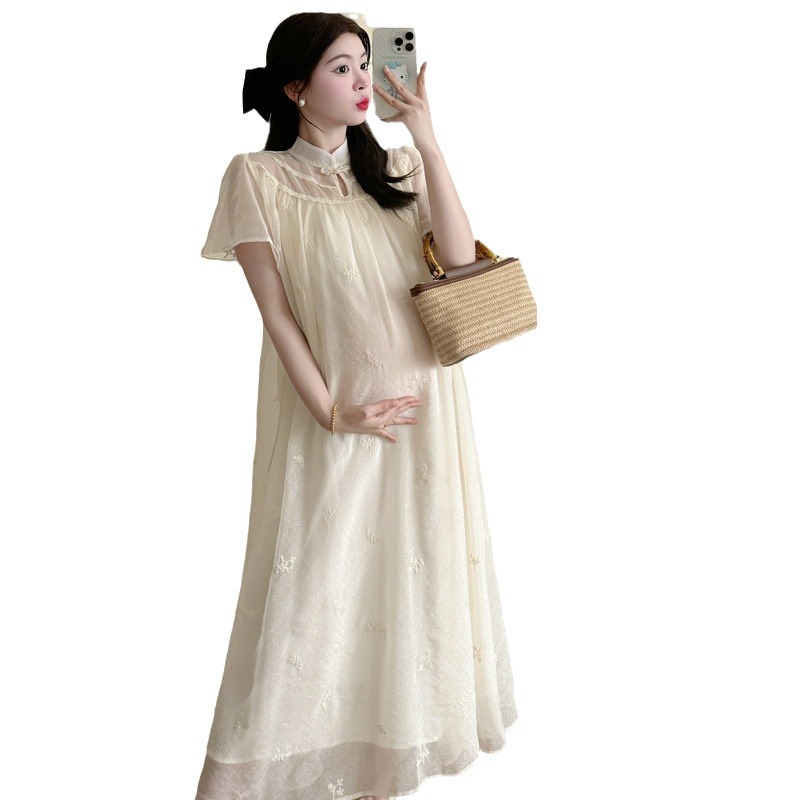 Summer fashionable elegant long dress for pregnant